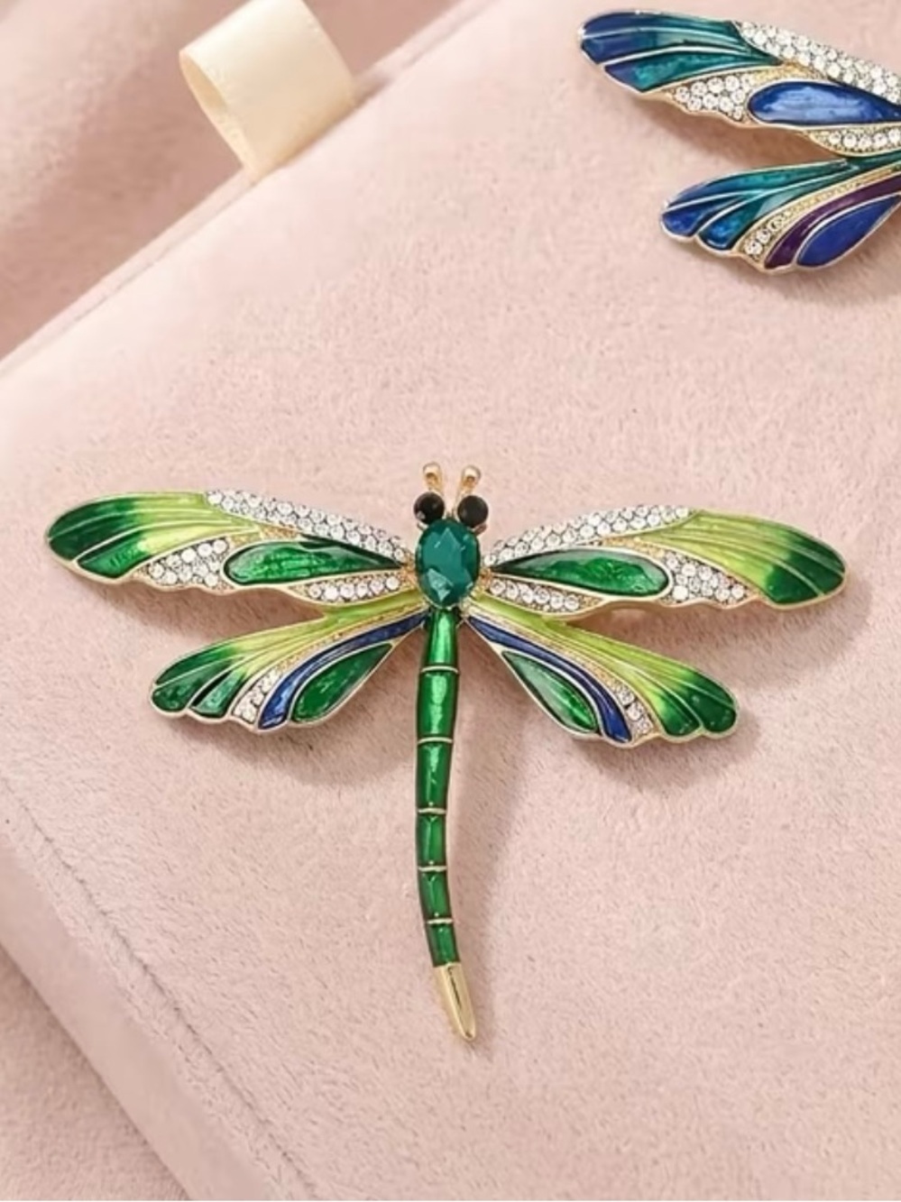 NEW! Green Dragonfly Enamel Brooch. Elegant Dragonfly Pin. Lucky brooch 🐉 A2-80